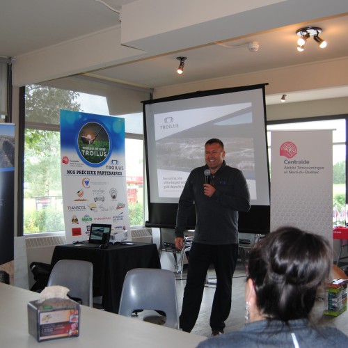 VP Quebec Operations, Daniel Bergeron gives a presentation on Troilus at the United Way Golf Tournament 
