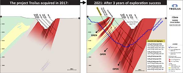 Figure 2 :  Section N14250; vue du puits de forage TLG-ZJ21-225